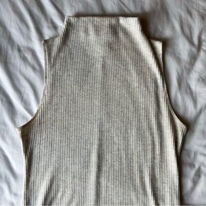 Off White Slim Fit Sleeveless Dress